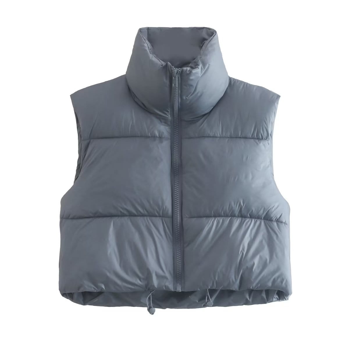 Winter Slim Fit Cotton Padded Jacket Vest with Zipper Closure