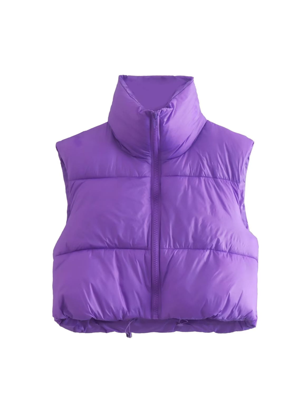 Winter Slim Fit Cotton Padded Jacket Vest with Zipper Closure