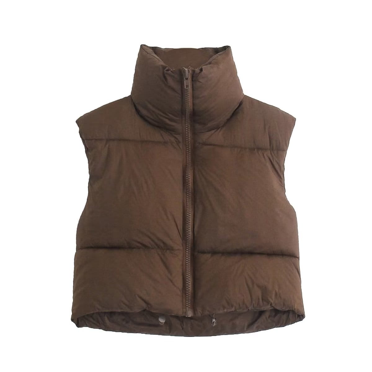 Winter Slim Fit Cotton Padded Jacket Vest with Zipper Closure