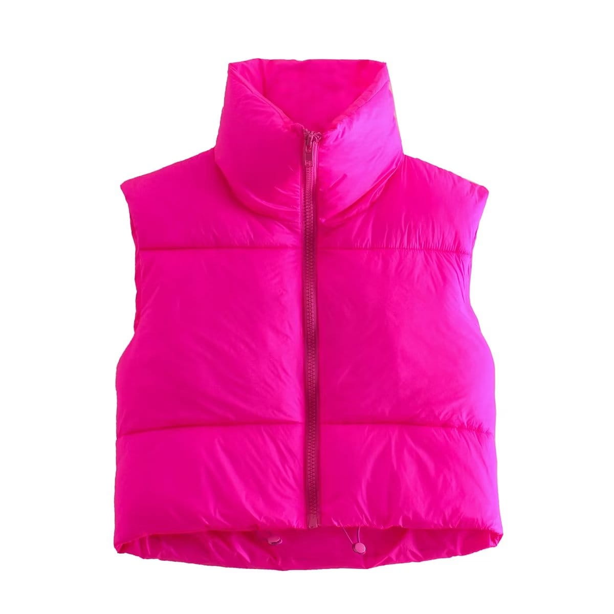 Winter Slim Fit Cotton Padded Jacket Vest with Zipper Closure