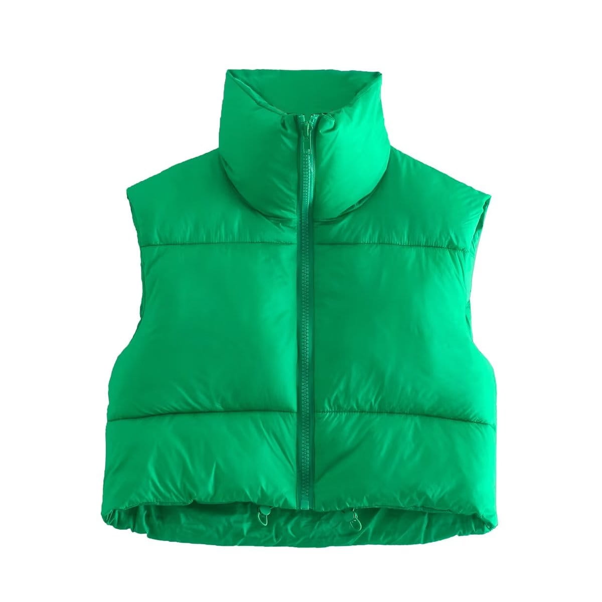 Winter Slim Fit Cotton Padded Jacket Vest with Zipper Closure