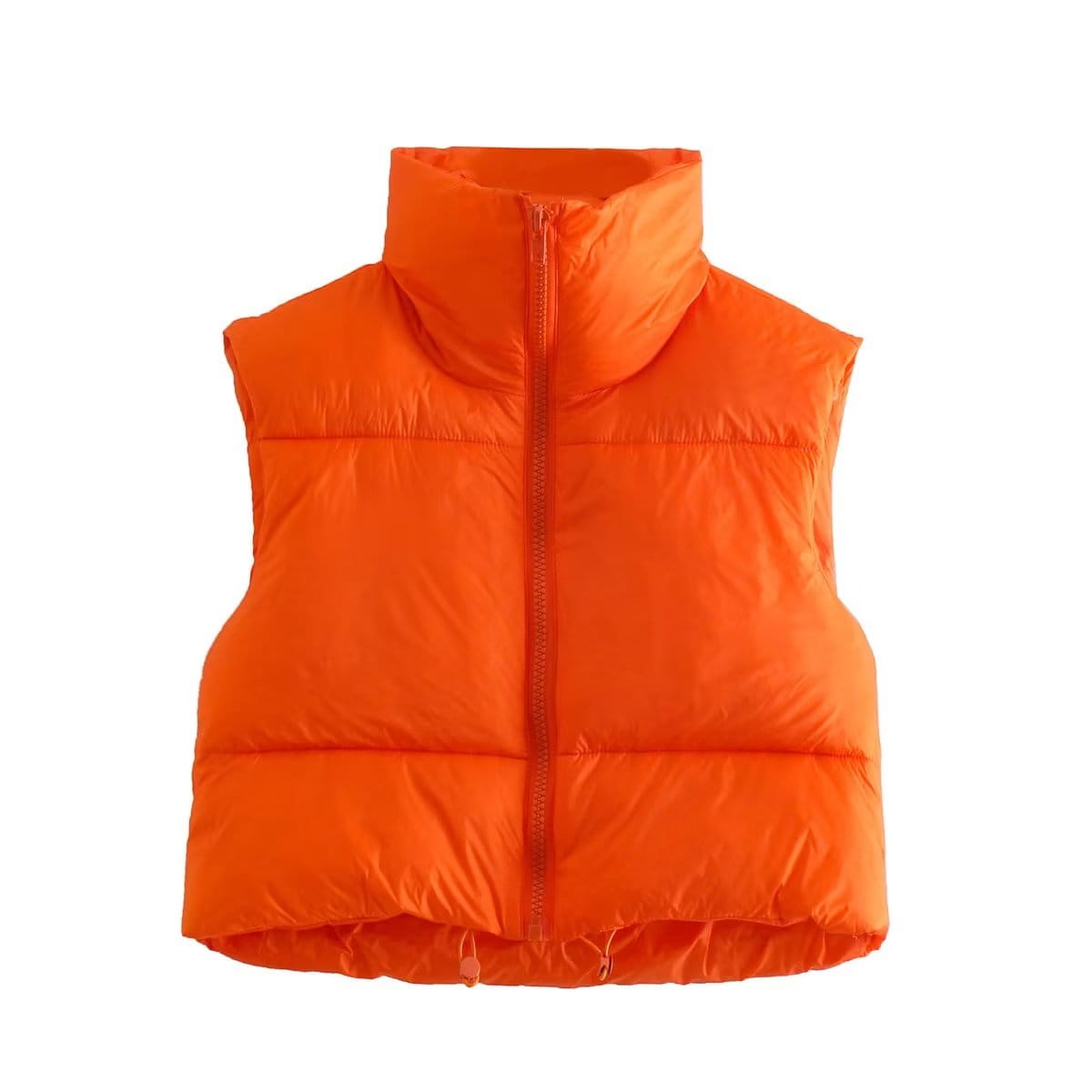 Winter Slim Fit Cotton Padded Jacket Vest with Zipper Closure