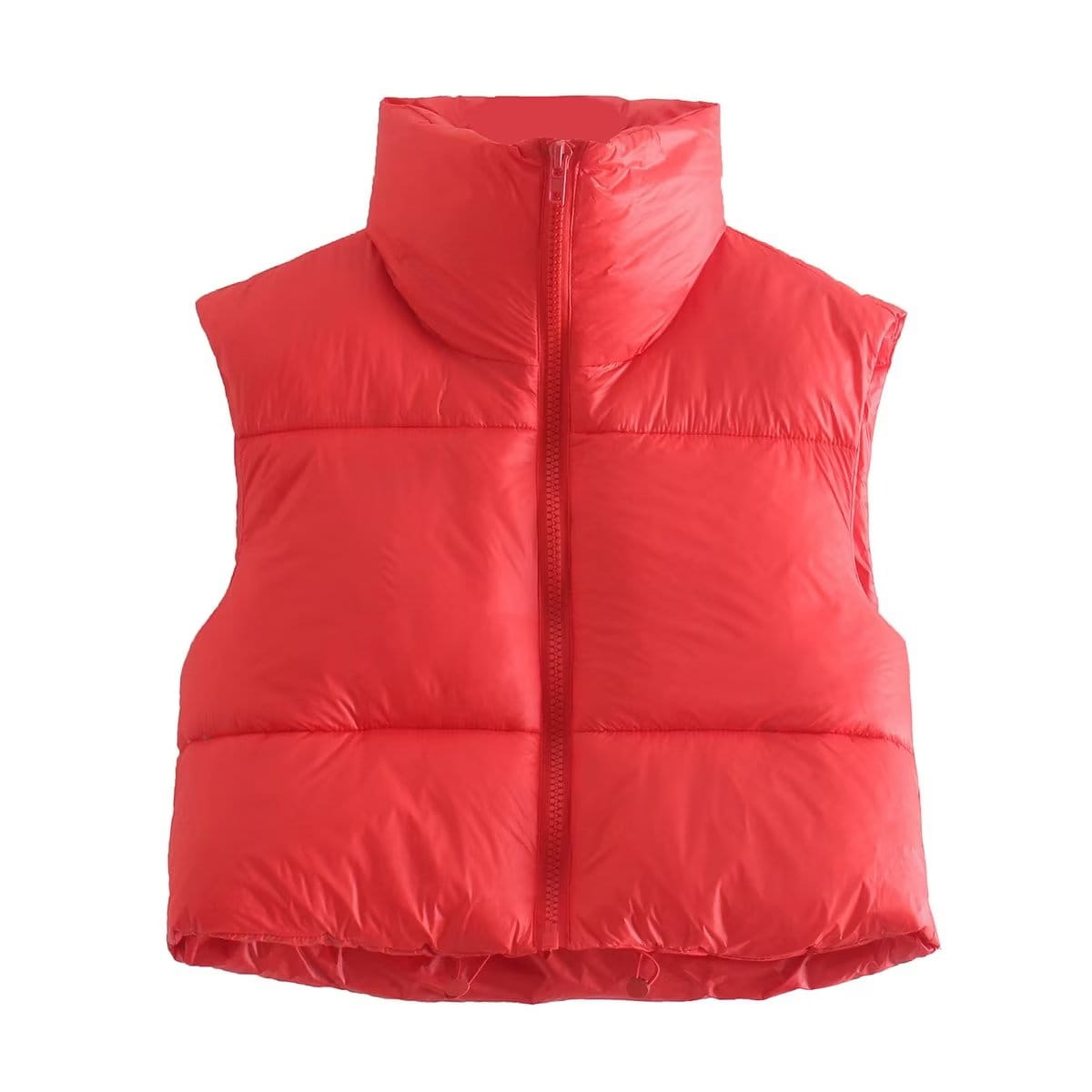 Winter Slim Fit Cotton Padded Jacket Vest with Zipper Closure