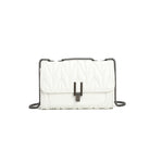 Elegant white quilted leather handbag with chain strap for stylish fashion enthusiasts