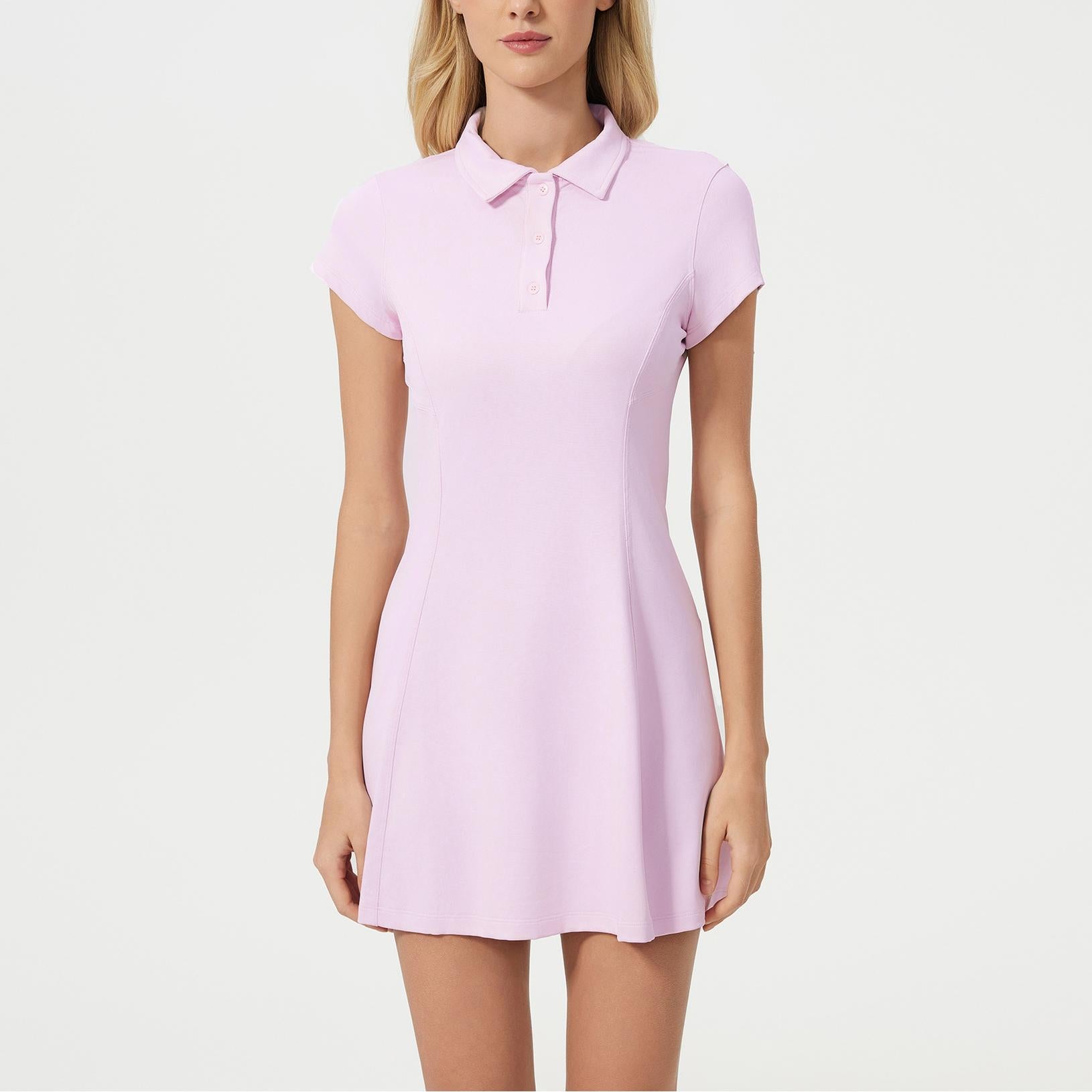 Light pink Breathable Short Tennis Dress, perfect for fashion-forward athletes by Langry