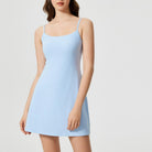 Light blue spaghetti strap mini dress from Comfy Fitness Tennis Dress collection, ملابس fashion