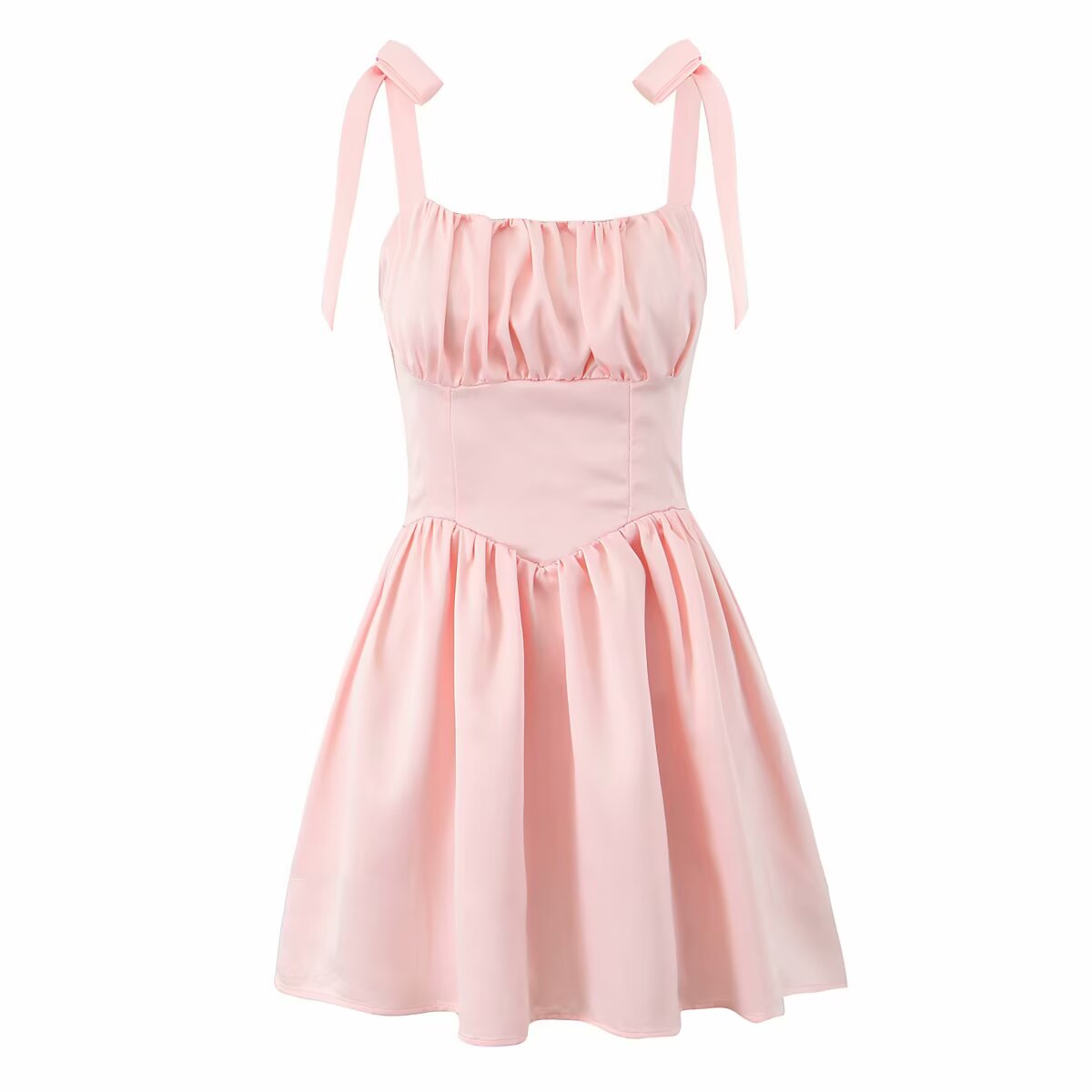 Stunning Tight Fit Slim Fit Dress in pink, featuring tie straps for chic fashion