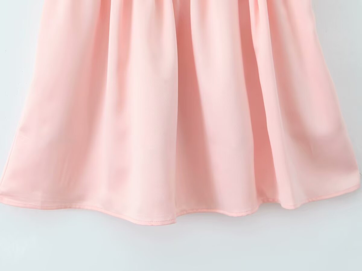 Pink gathered fabric detail of the Stunning Tight Fit Slim Fit Dress for elegant fashion