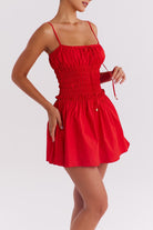 Attractive Daily Dress red smocked mini dress perfect for stylish fashion lovers