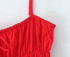 Red gathered-bodice dress from Attractive Daily Dress, a stylish choice in ملابس fashion