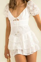 ELEGANT SHORT LACE UP DRESS