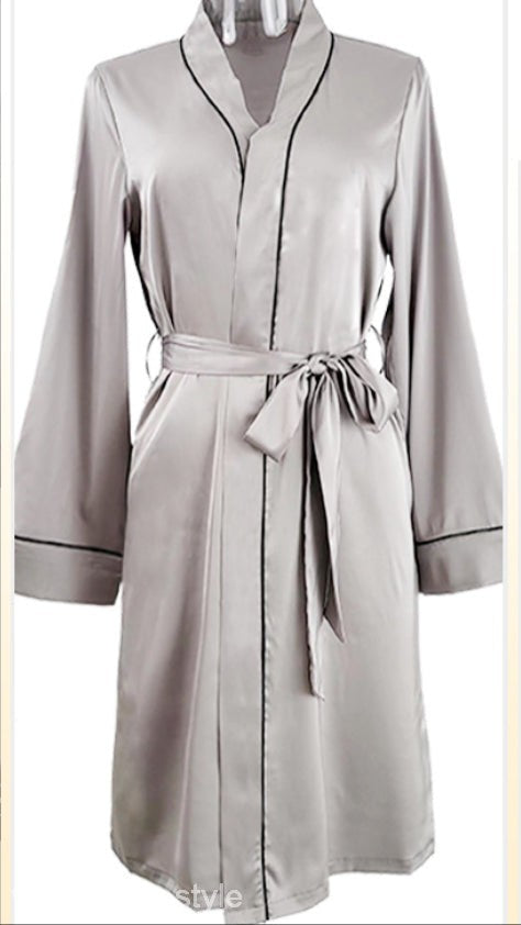 ELEGANT SILK NIGHT-ROBE