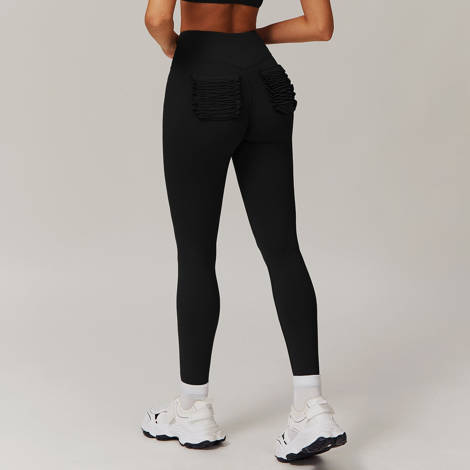 Black scrunch-butt leggings in Casual Sports Trousers, stylish langry ملابس for active wear