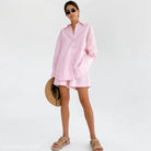 COTTON LINEN PAJAMAS SUIT-VETEMENTS 