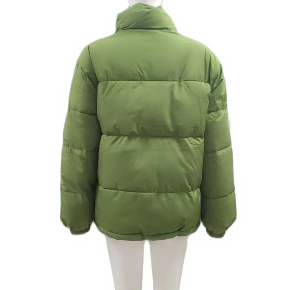 Casual Loose Fit Winter Cotton Padded Jacket with Zipper Closure