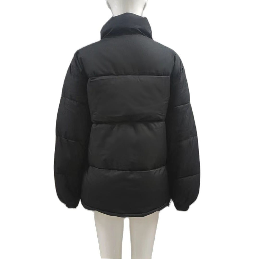 Casual Loose Fit Winter Cotton Padded Jacket with Zipper Closure