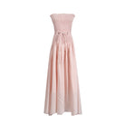 Pink strapless smocked maxi dress from Enchanting High Grade Dress for elegant fashion