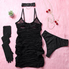 Black hot see-through fishnet lingerie set, a stylish addition to your fashion ملابس collection