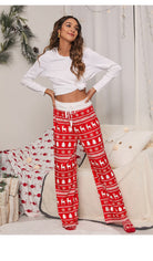 CASUAL TROUSERS LOOSE LACE-UP CHRISTMAS  PANTS-VETEMENTS 