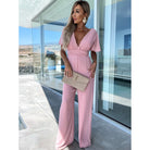 Pink wide-leg jumpsuit from Casual One Piece Trousers, a stylish piece for modern ملابس