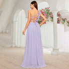 Elegant Taro Purple One-Shoulder Evening Dress, perfect for fashion-forward ملابس choices