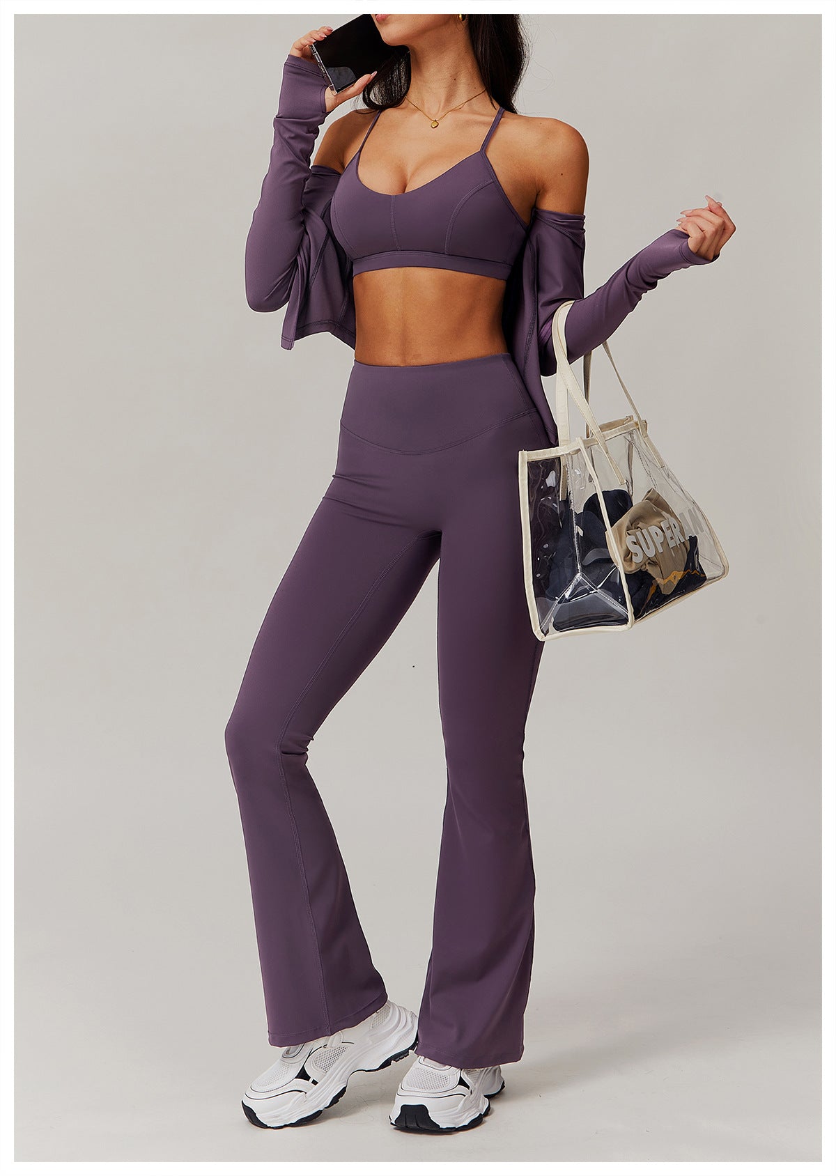 Purple athletic wear set from Langry, ideal ملابس for casual sports and activewear fashion