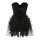 Elegant Backless puffy dress in a strapless black design for stylish fashion choices