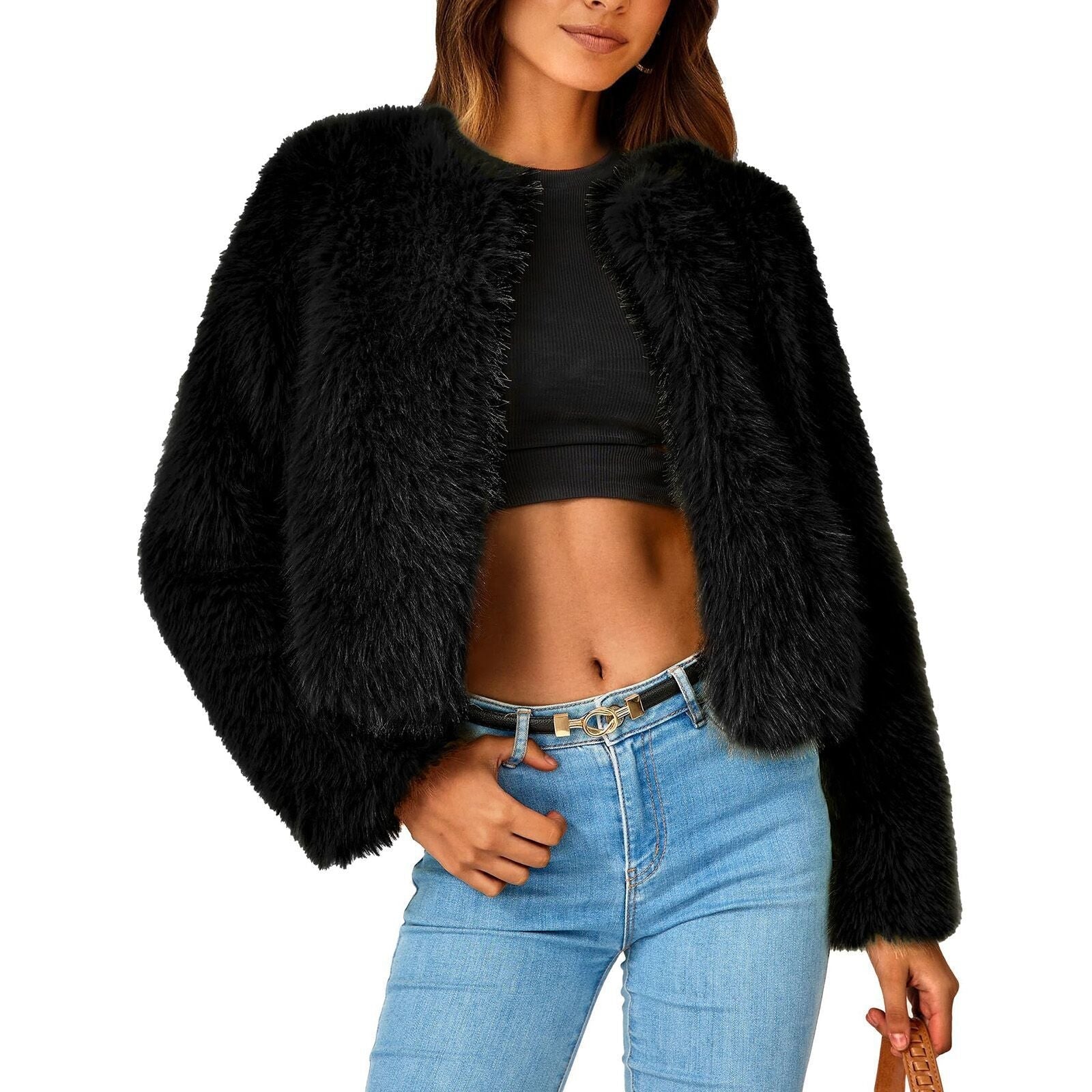 TRENDY FAUX FUR COAT-VETEMENTS 