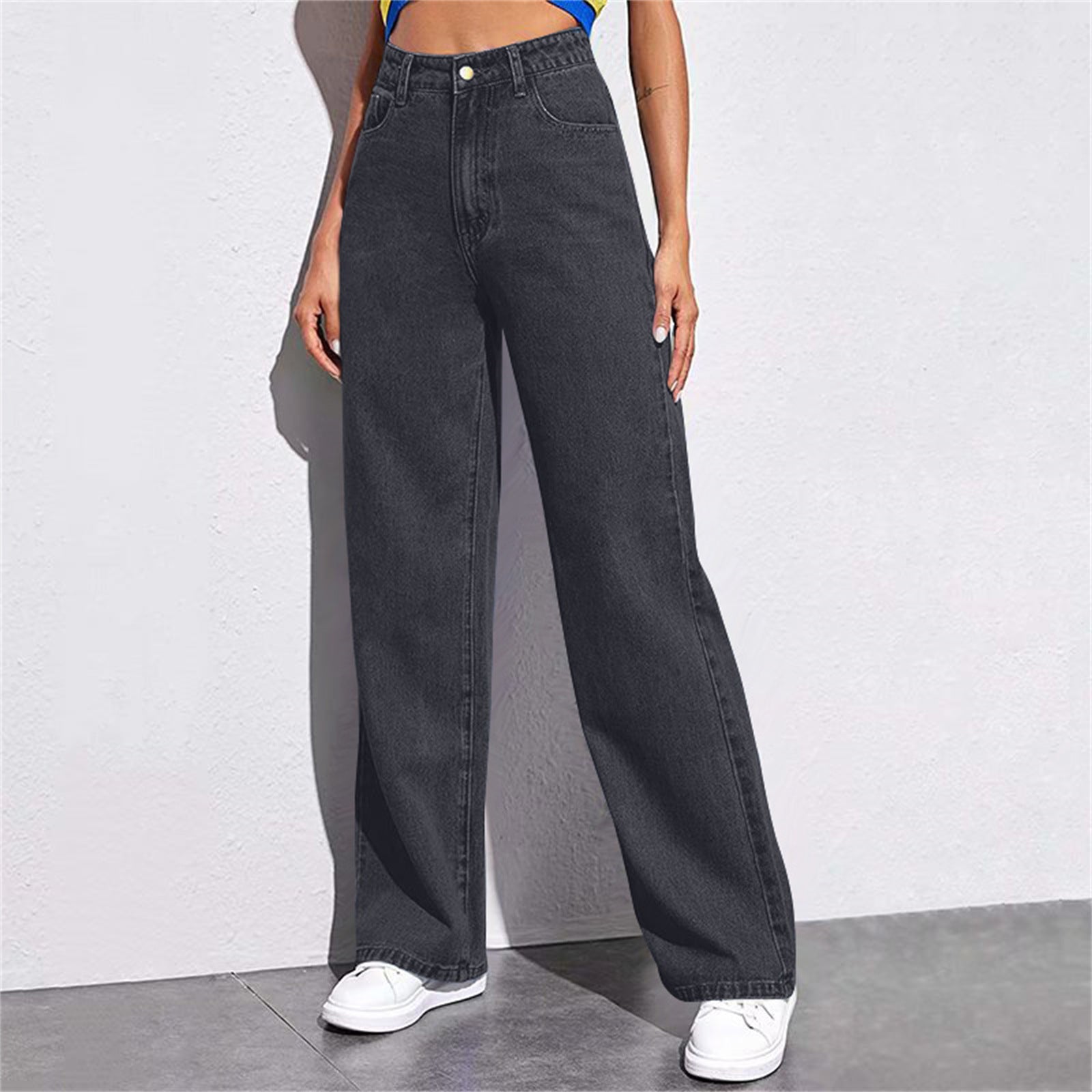 Black high-waist wide-leg jeans from Stunning High Waist Wide Leg Jeans for trendy fashion styles