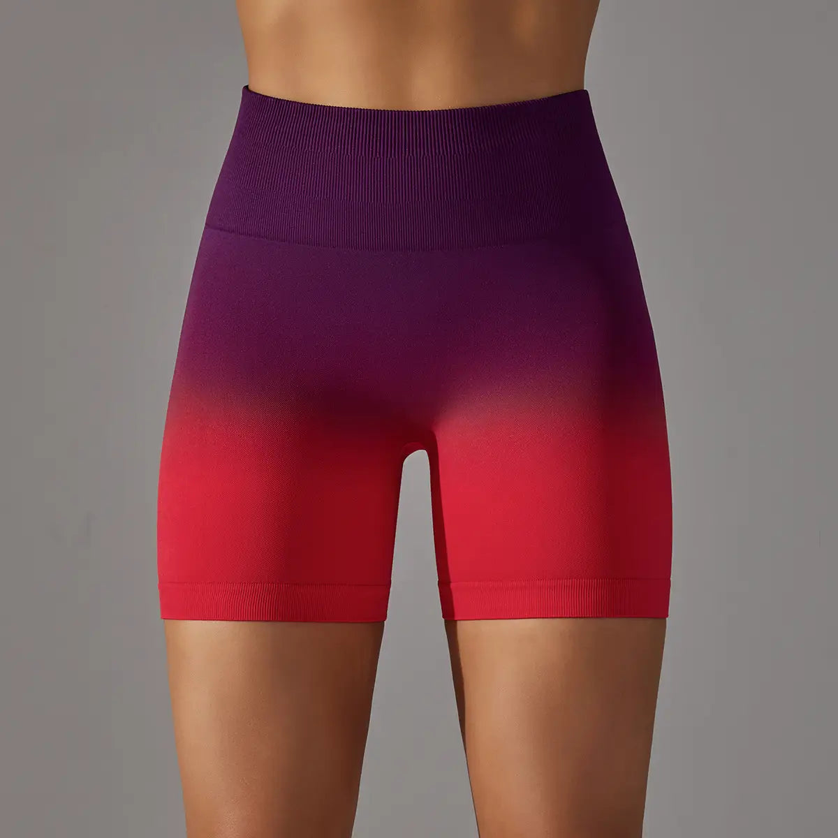 High Waist Color Block Yoga Pants in Light Purple Pink and Turquoise Green