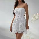 White strapless lace dress from Beautiful Short Dress Evening Dress collection in fashion