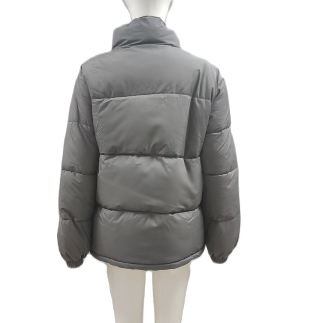 Casual Loose Fit Winter Cotton Padded Jacket with Zipper Closure