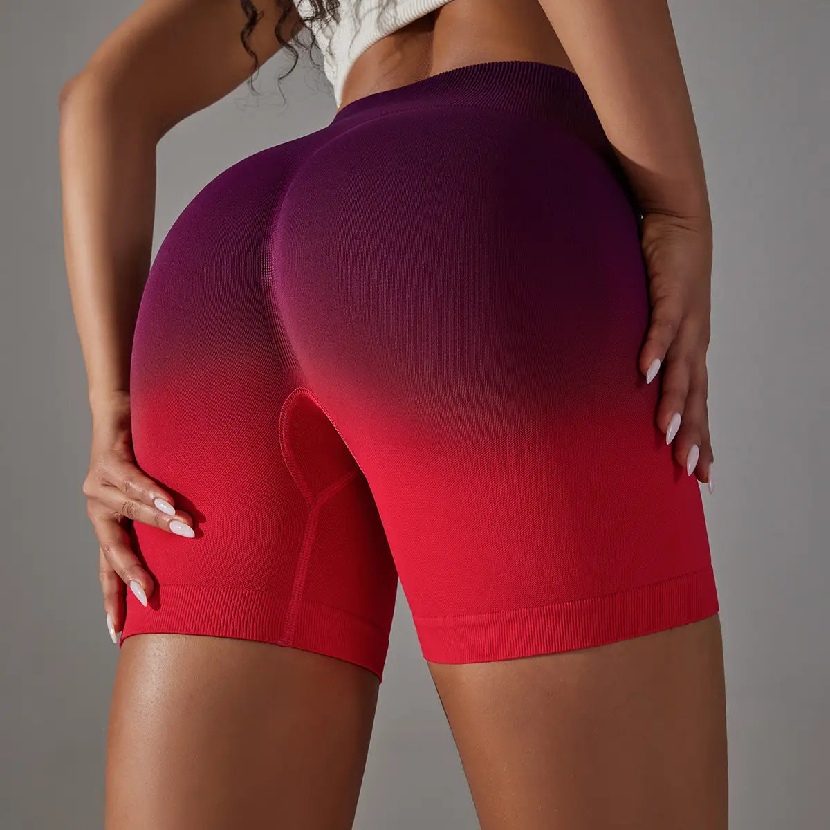 High Waist Color Block Yoga Pants in Light Purple Pink and Turquoise Green