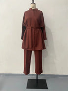 COMFY LOOSE BELT TOP CROPPED PANTS SUIT-VETEMENTS 