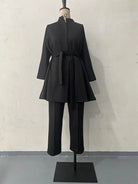 COMFY LOOSE BELT TOP CROPPED PANTS SUIT-VETEMENTS 