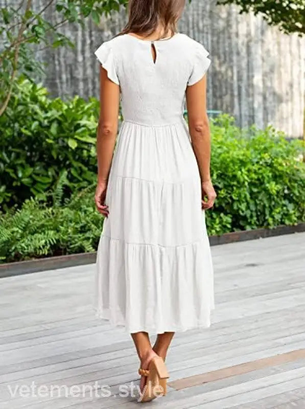 FLOUNCED LARGE SWING DRESS