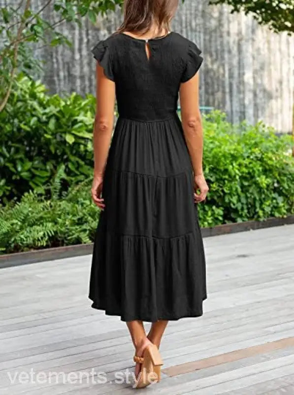 FLOUNCED LARGE SWING DRESS