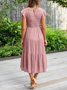 FLOUNCED LARGE SWING DRESS