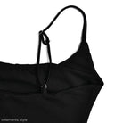 Black spaghetti strap top featured on Single Shoulder Cami Dress for Summer Parties