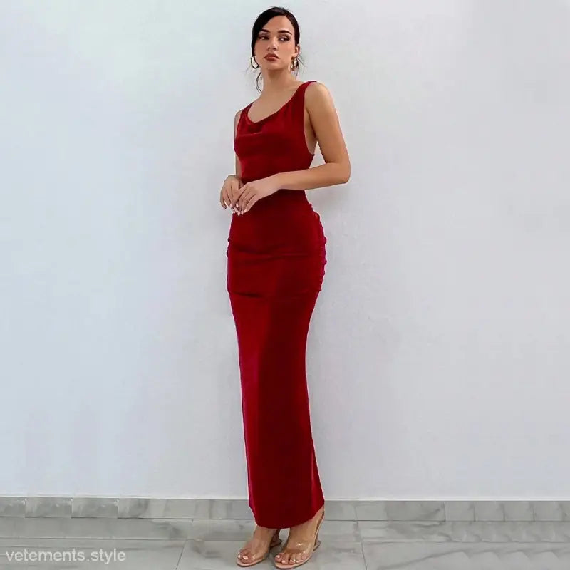 BACKLESS PARTY SLIM FIT SHEATH DRESS-VETEMENTS 