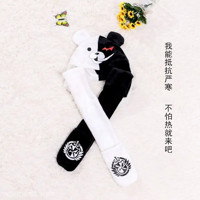 BEAR ANIMATION SCARF HAT GLOVES SET-VETEMENTS 