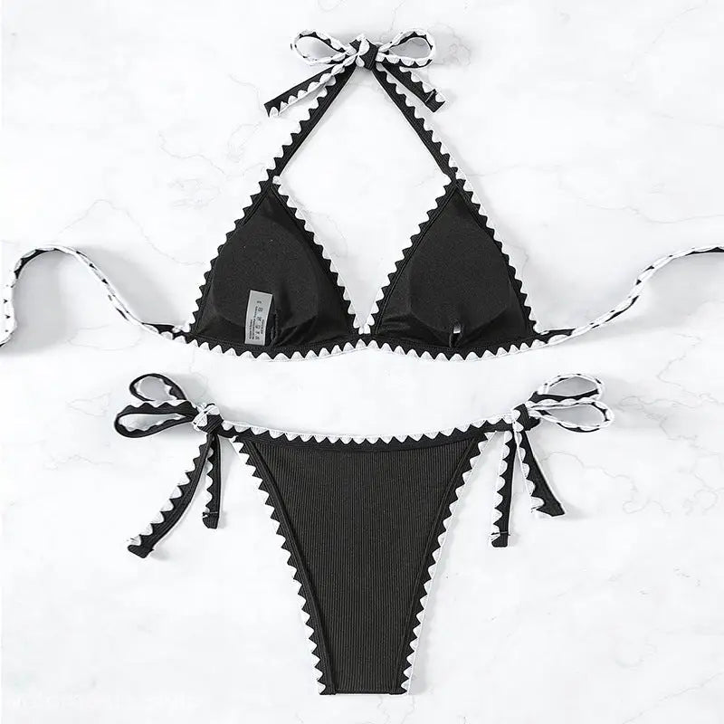 BLACK & WHITE BIKINI-VETEMENTS 