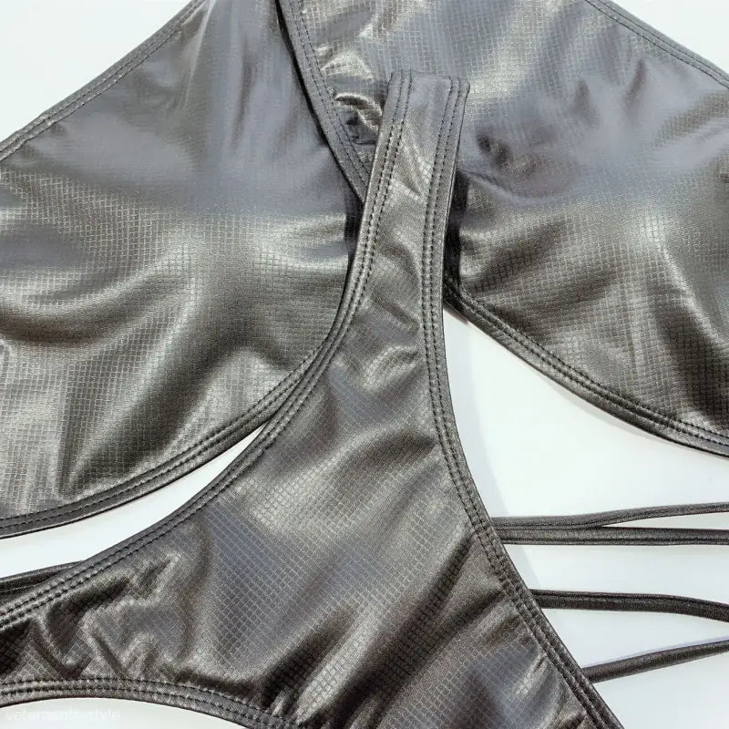 SEXY LEATHER SWIMSUIT