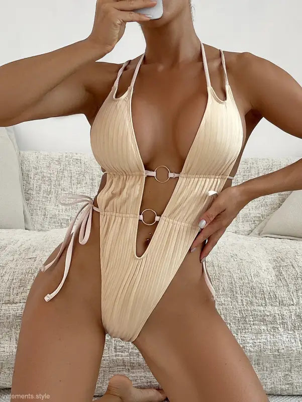 BACKLESS ONE PIECE SWIMSUIT-VETEMENTS 