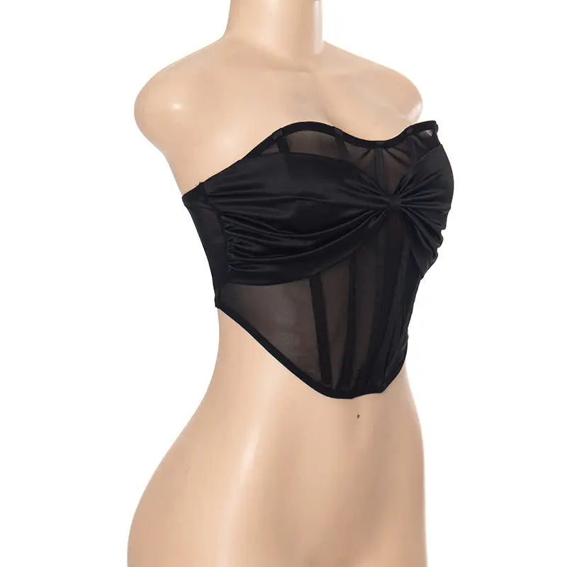 BOW MESH SEXY BANDEAU TOP-VETEMENTS 