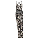 BROWN ZEBRA PRINT DRESS-VETEMENTS 