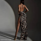 BROWN ZEBRA PRINT DRESS-VETEMENTS 