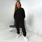 round Neck Pullover Long Sleeve Cotton Sweater Casual Trousers Suit-VETEMENTS 