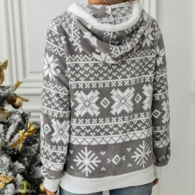 WINTER HOODED CARDIGAN CHRISTMAS PLUSH COAT-VETEMENTS 