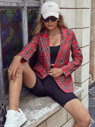 TOP RED PLAID BLAZER-VETEMENTS 